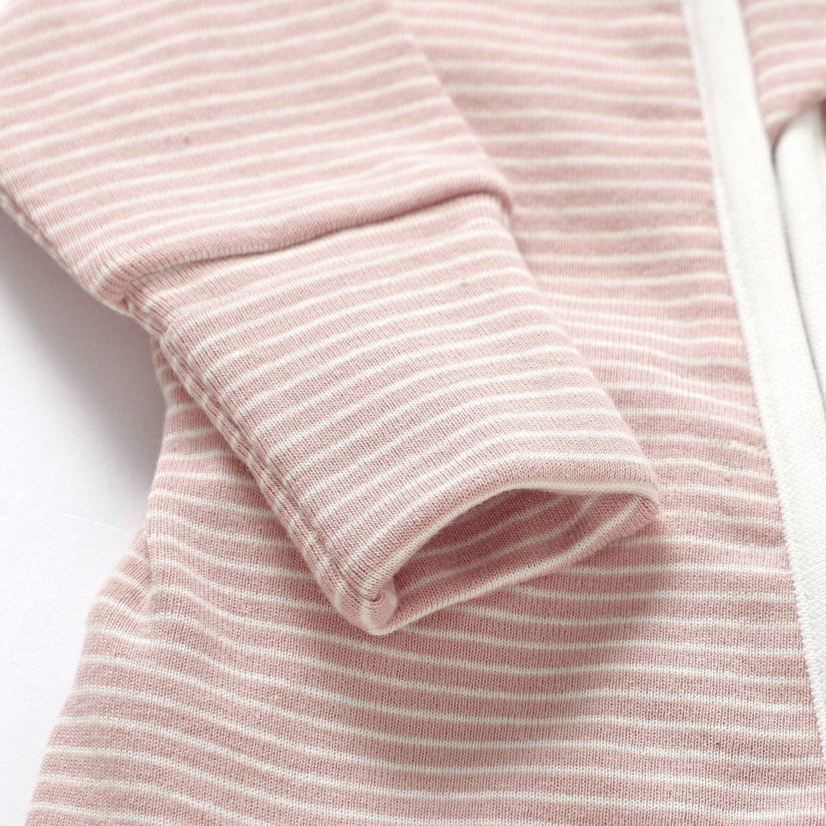 Meemo Jeemo - Organic Cotton Striped Peek-A-Poo Pajama in Pink: 6-12 Months