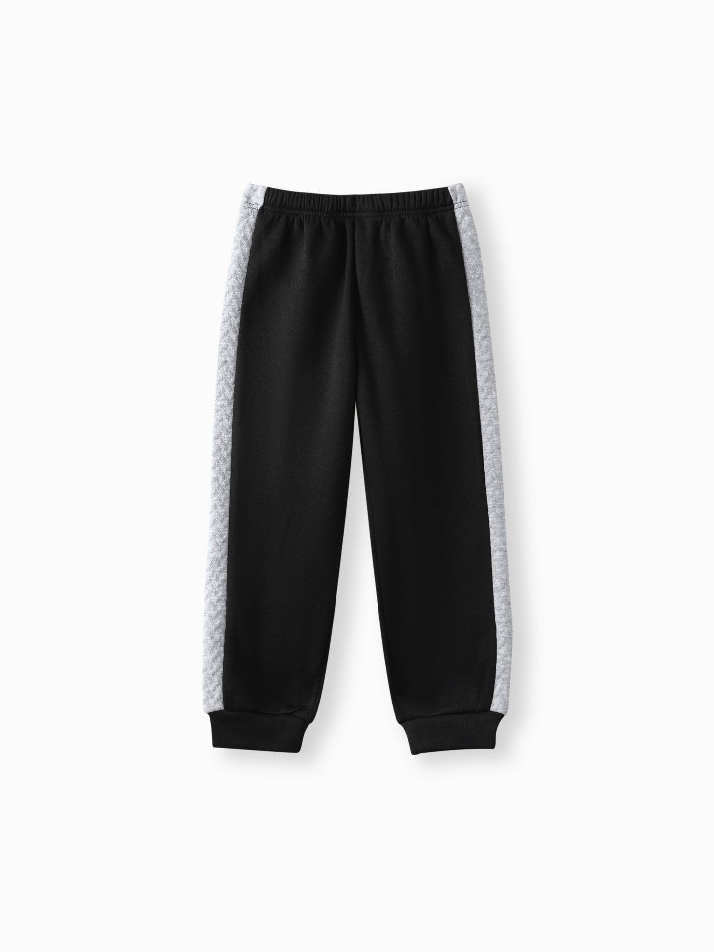 PatPat - 2-pcs Kid Boy Textured Striped Zipper Bomber Jacket & Pants: Black / 6-7 Years