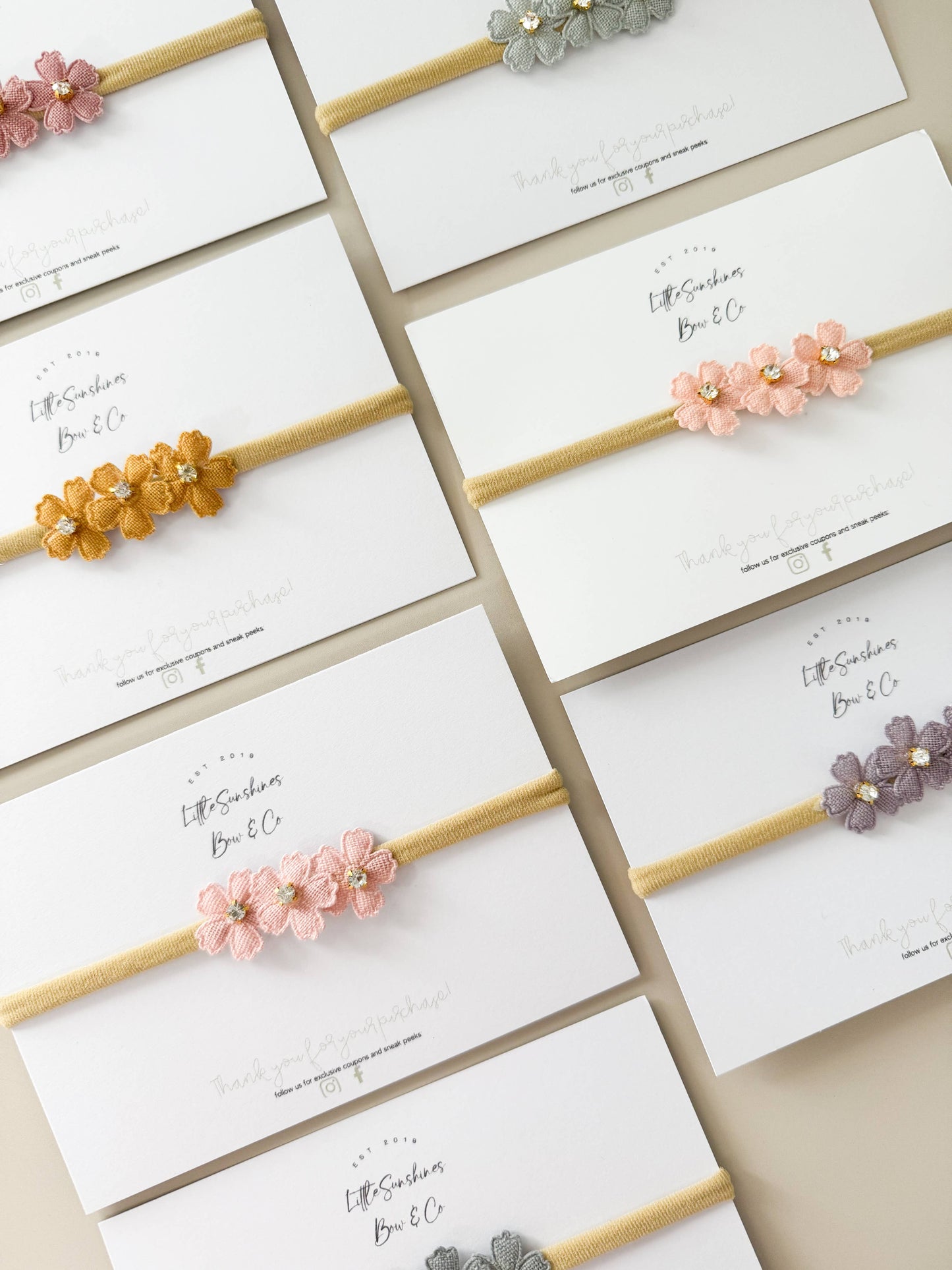 Little Sunshines Bow & Co - Floral Nylon Headbands: Lavender