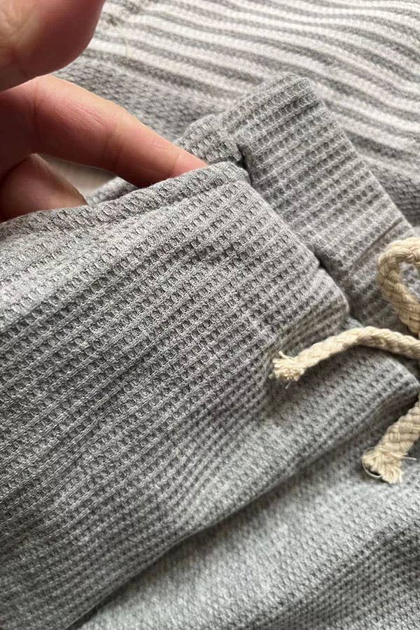 luluclothes - Grey knitted long sleeve top & pant 2pc boy set 251282M: 12-18MONTHS