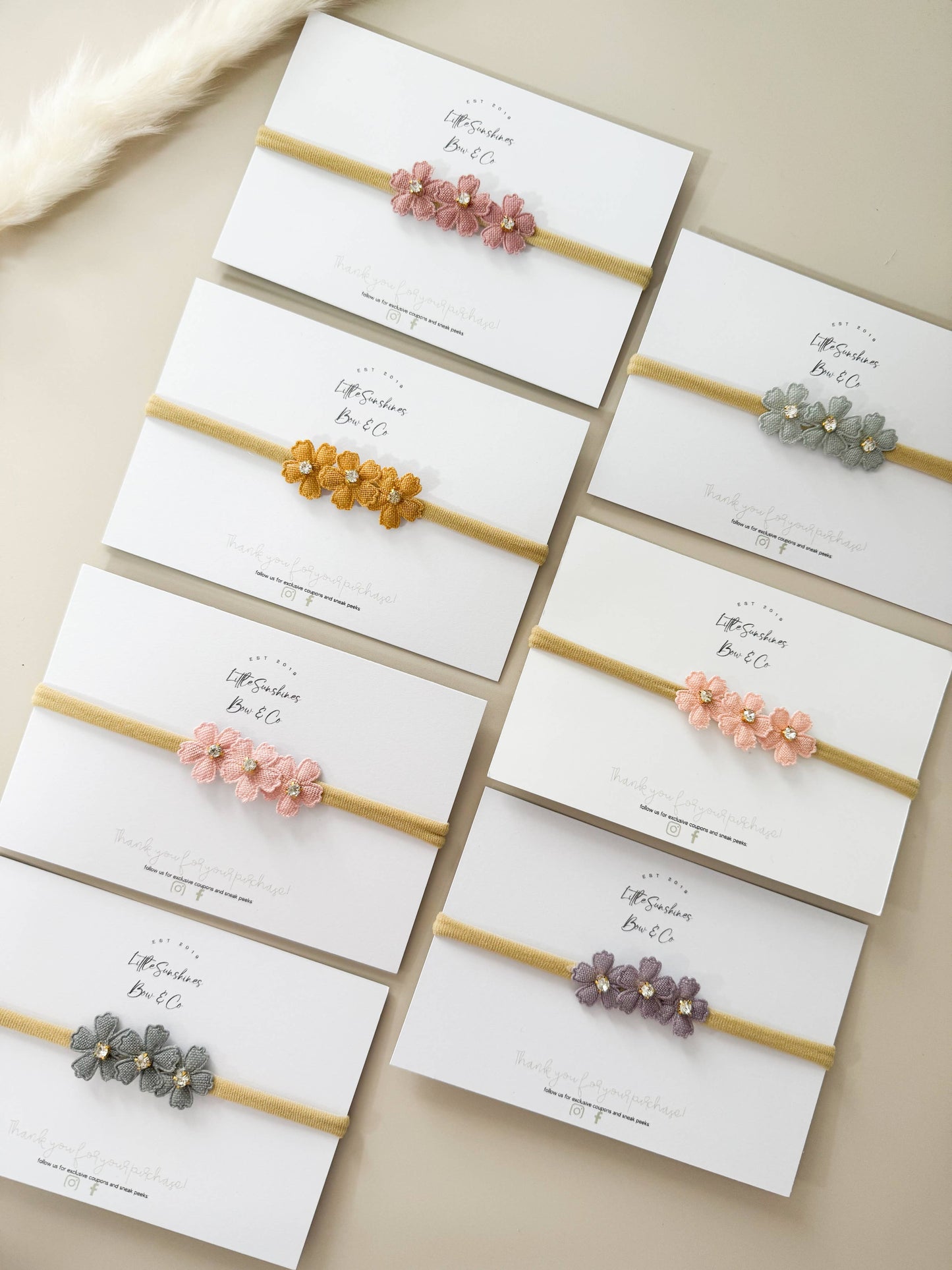 Little Sunshines Bow & Co - Floral Nylon Headbands: Lavender