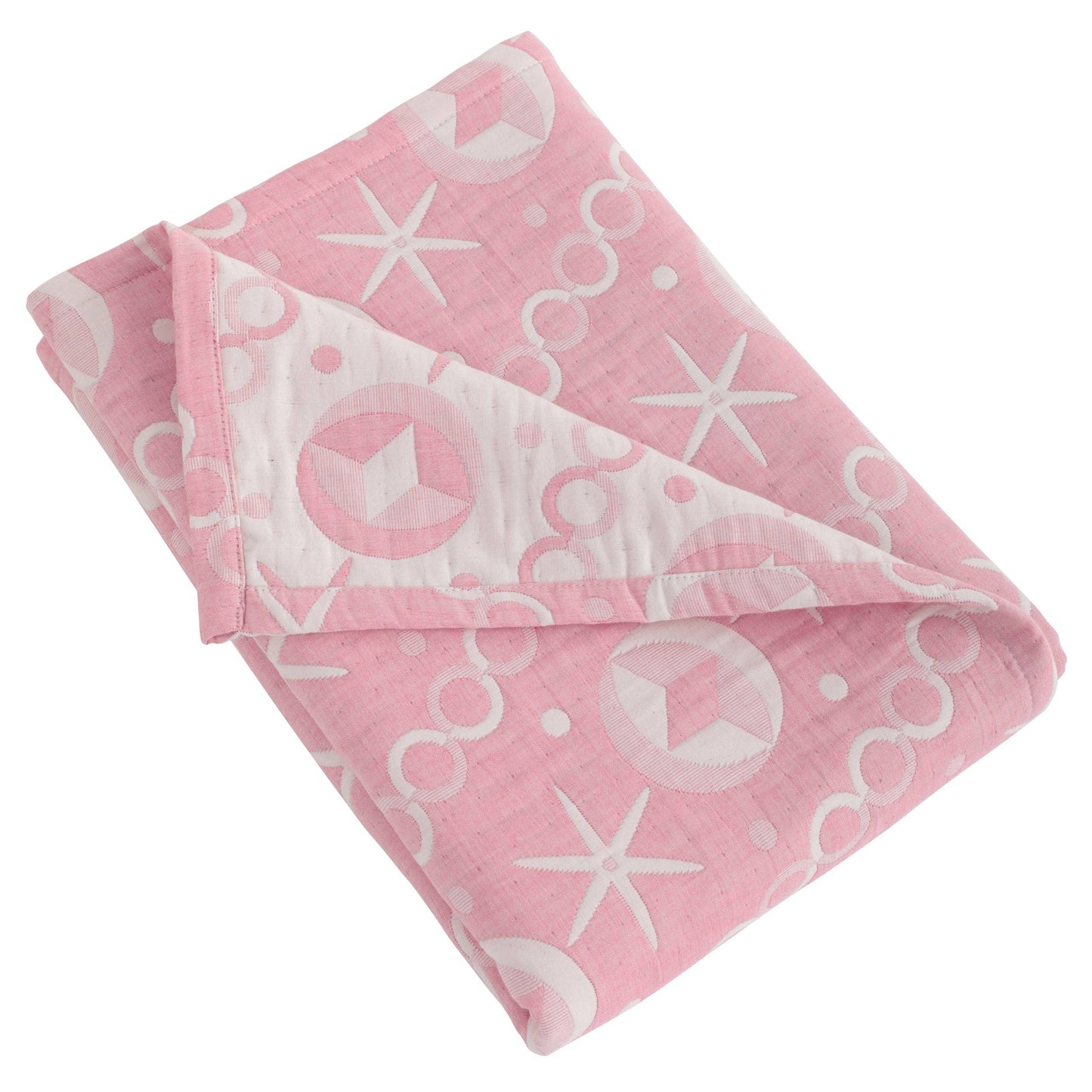 Bay & Loom - 3 Layer Muslin Cotton Jacquard Toddler Blanket: Grey Dot / 30 x 40 inches