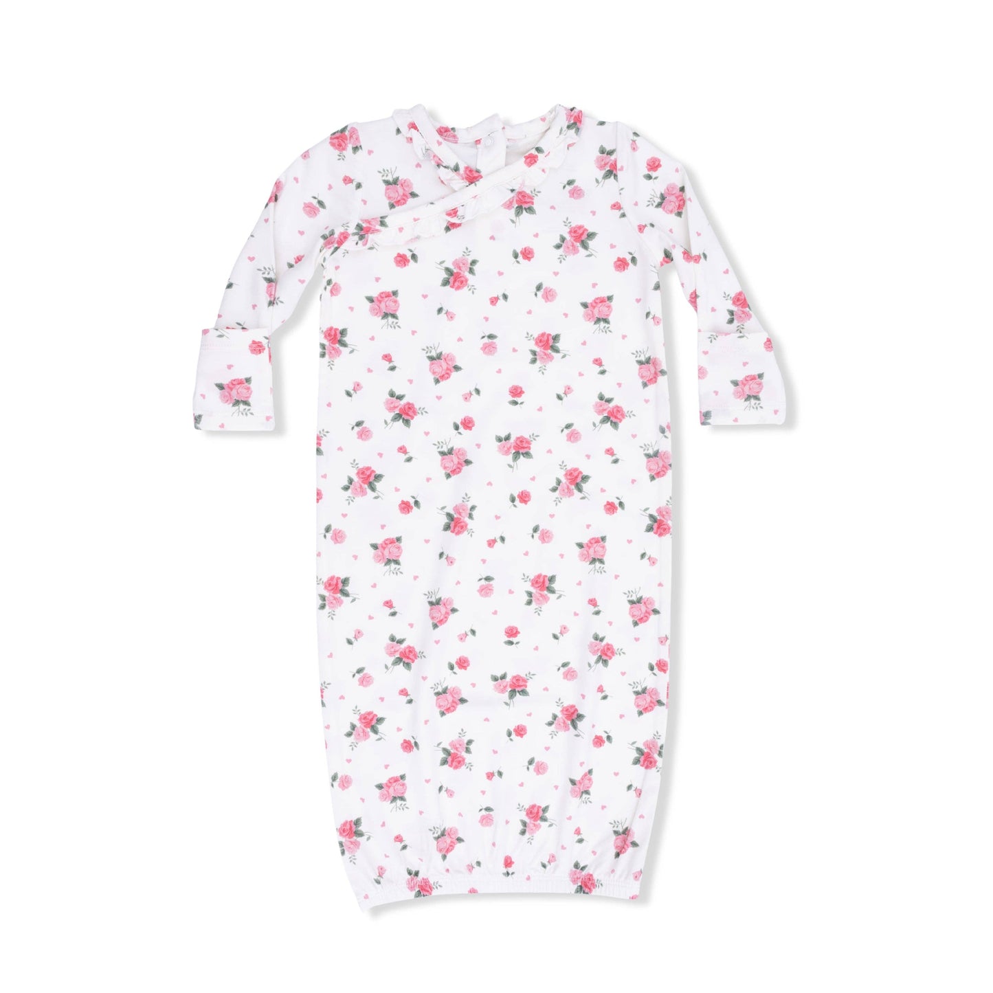 Angel Dear - Pink Rosettes - Kimono Gown & Knot Headband: 0-3M