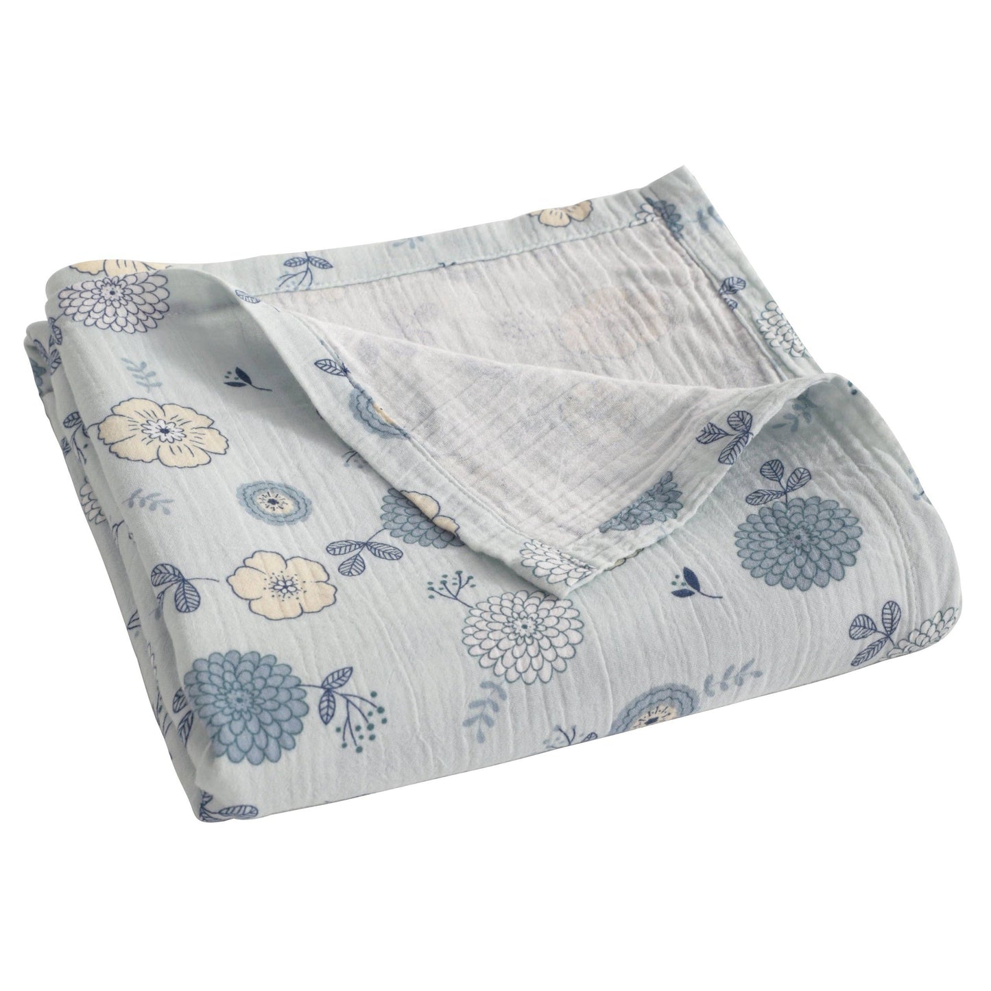 Bay & Loom - Muslin Cotton Baby Swaddle Blanket, Toddler Nursery Blanket: Vintage Floral / 30"x 40" / 2-Layer