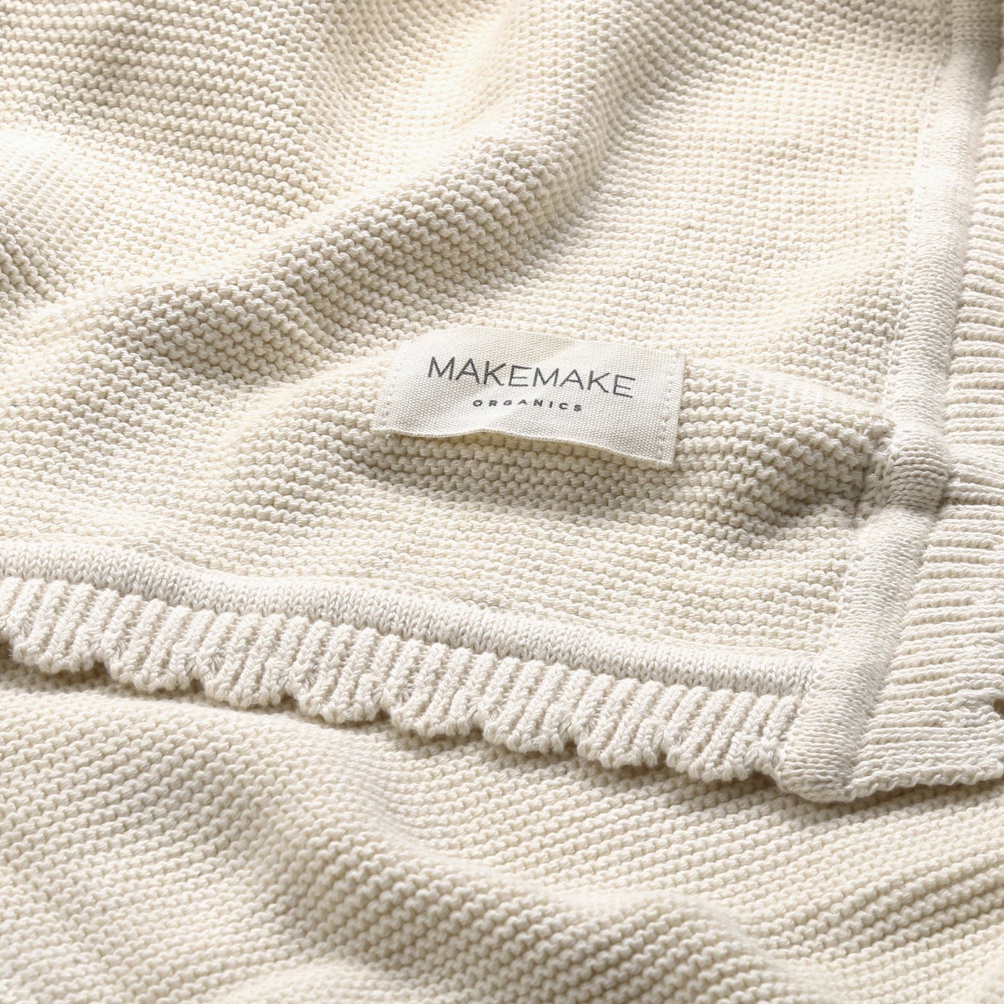 Organic Cotton Scalloped Baby Blanket - Vanilla Natural