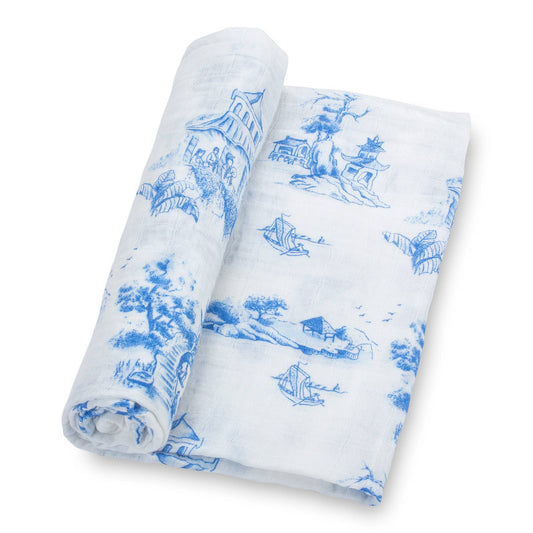 Toile Baby Swaddle Blanket
