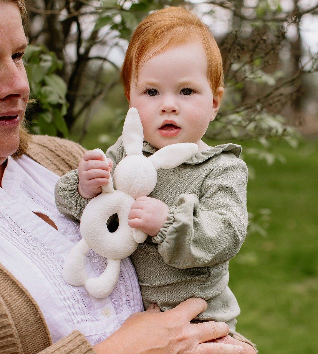 Burt's Bees Baby - Bunny Plush Baby Rattle: Bear / One Size