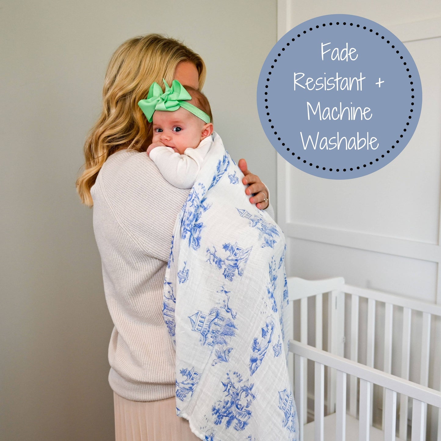 Toile Baby Swaddle Blanket