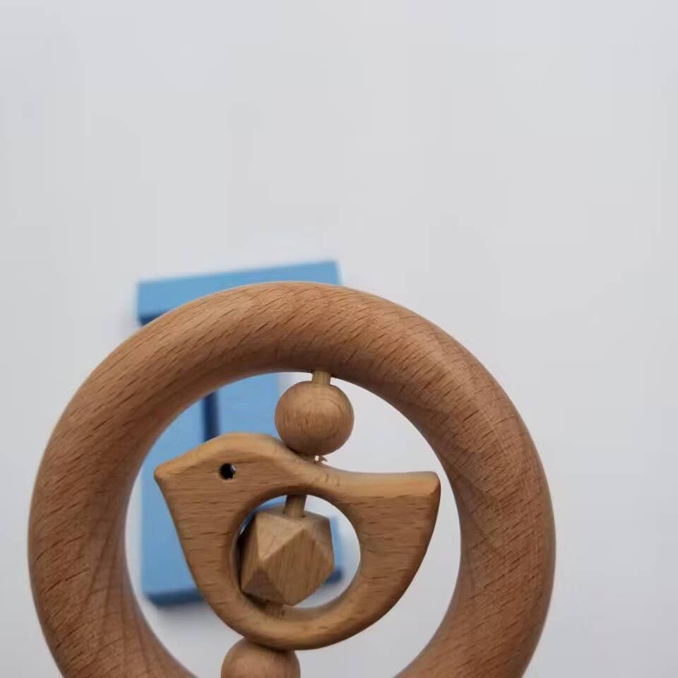 Wooden Bird Teething Rattle