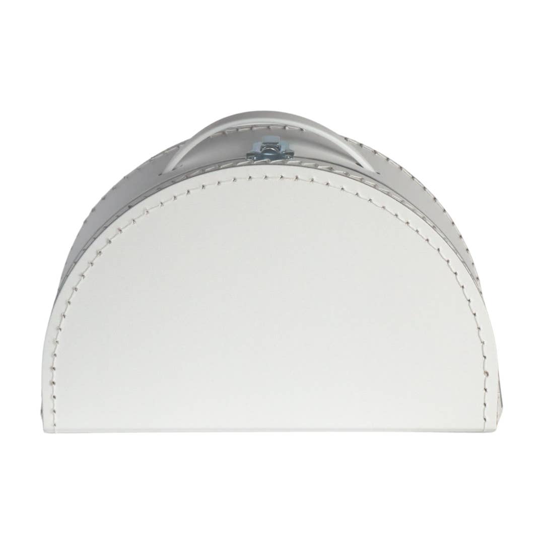 White half round suitcase 28 cm