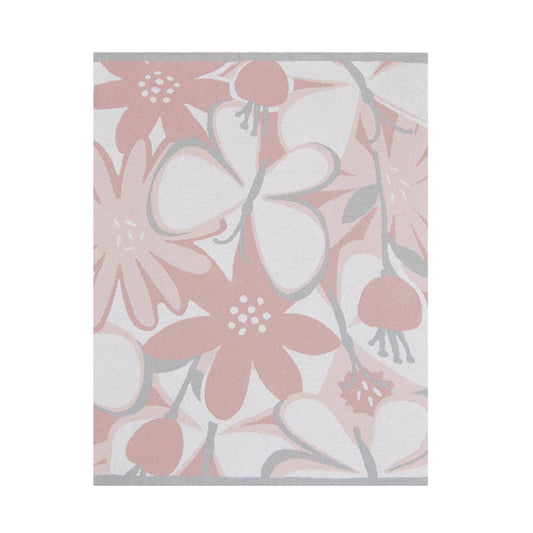 Floral Knitted Pram Blanket