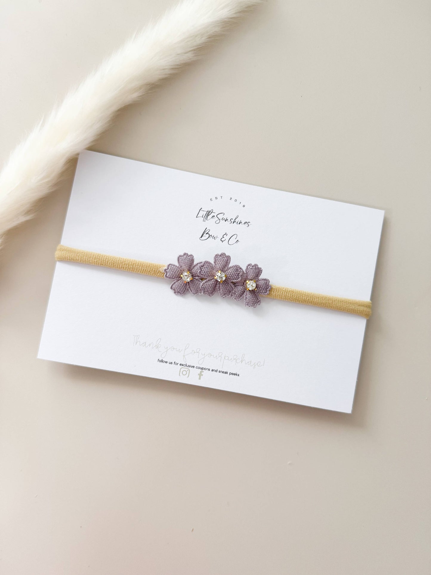 Little Sunshines Bow & Co - Floral Nylon Headbands: Light Pink