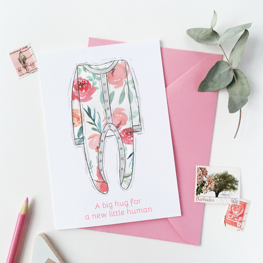 New Baby Pink Onesie Card