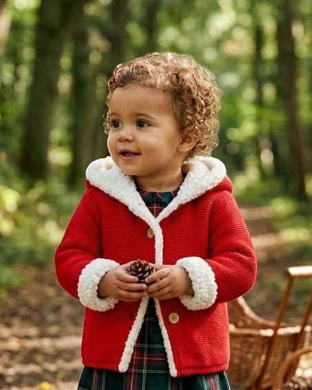 Julius Berger & Carriage Boutique - Carriage Boutique Sherpa-Lined Hooded Jacket Red: Red / 24M