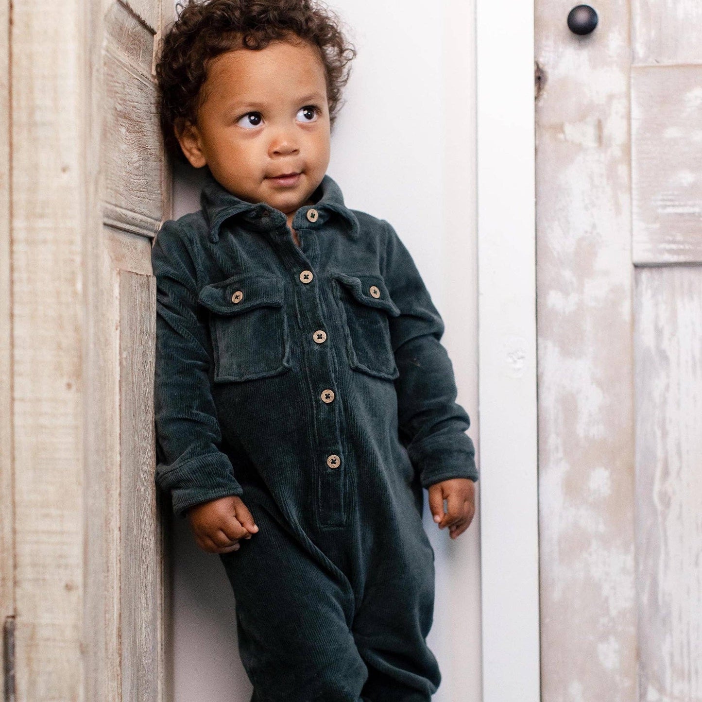 Burt's Bees Baby - Knit Corduroy Baby Boy Jumpsuit: Zucchini / 3-6 Months