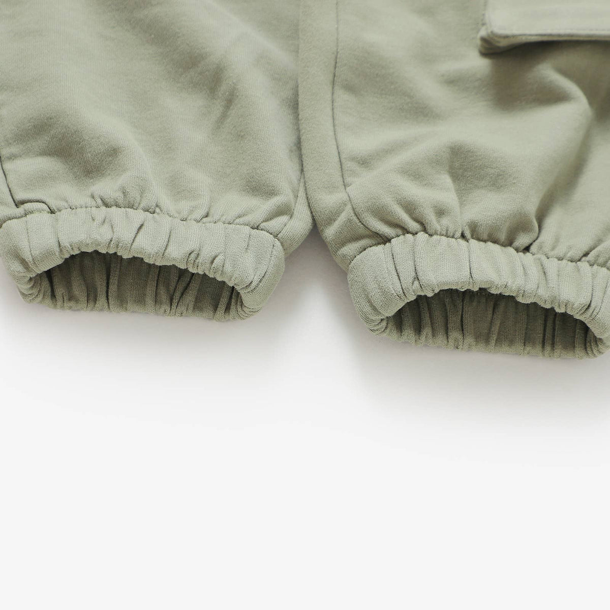 Almond Bud - The French Terry Organic Cotton Beach Jogger Set: Muted Sage / 12-18M
