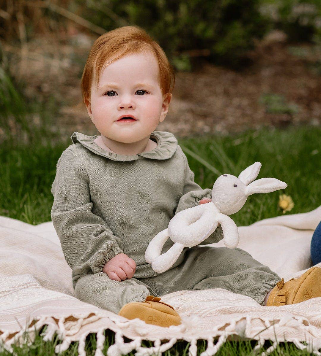 Burt's Bees Baby - Bunny Plush Baby Rattle: Bear / One Size