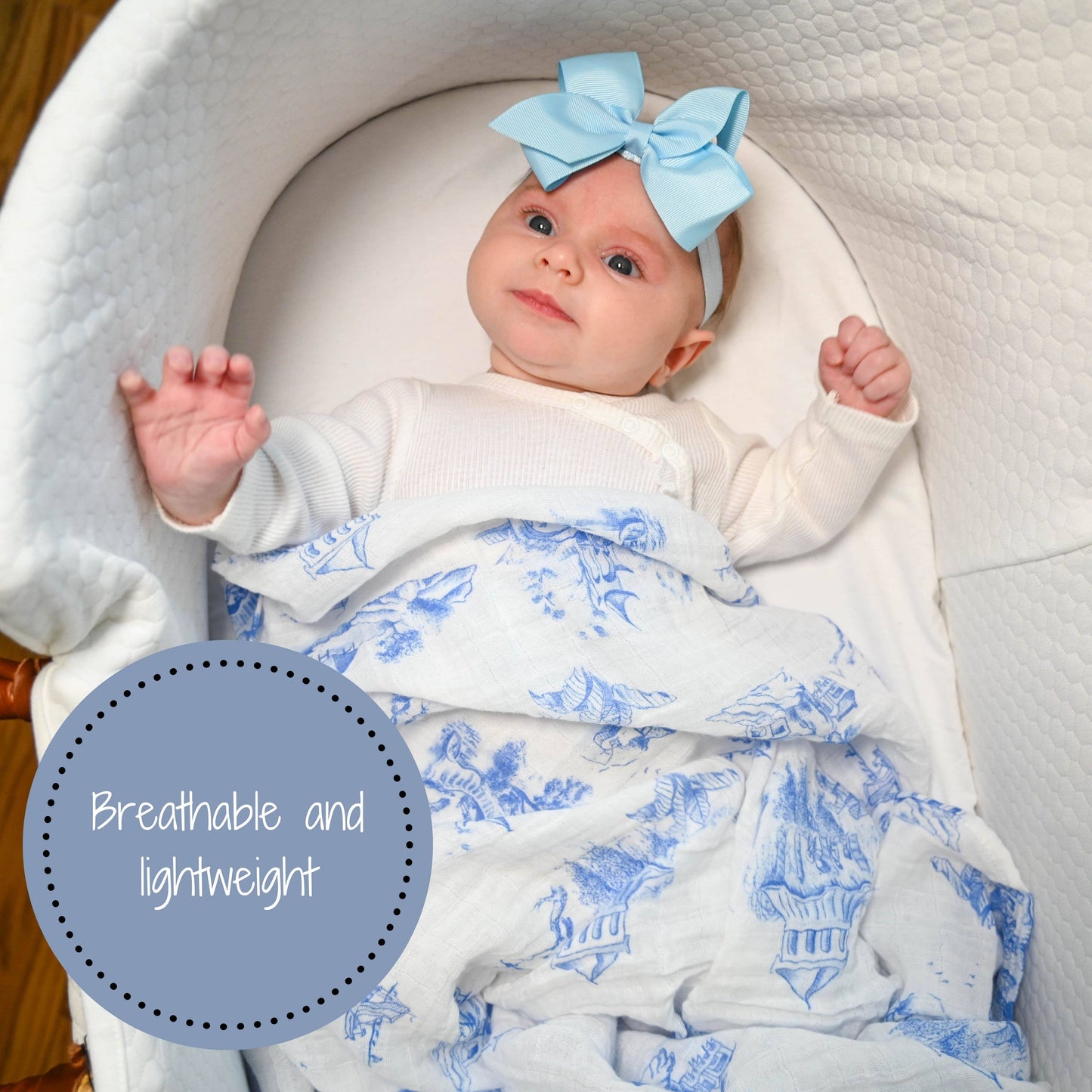 Toile Baby Swaddle Blanket