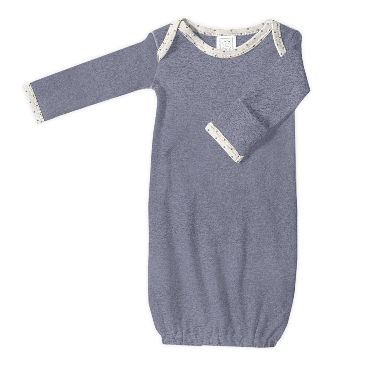 SwaddleDesigns - Pajama Gown, Heathered Denim, 0-3 Months: Small 0-3 Months