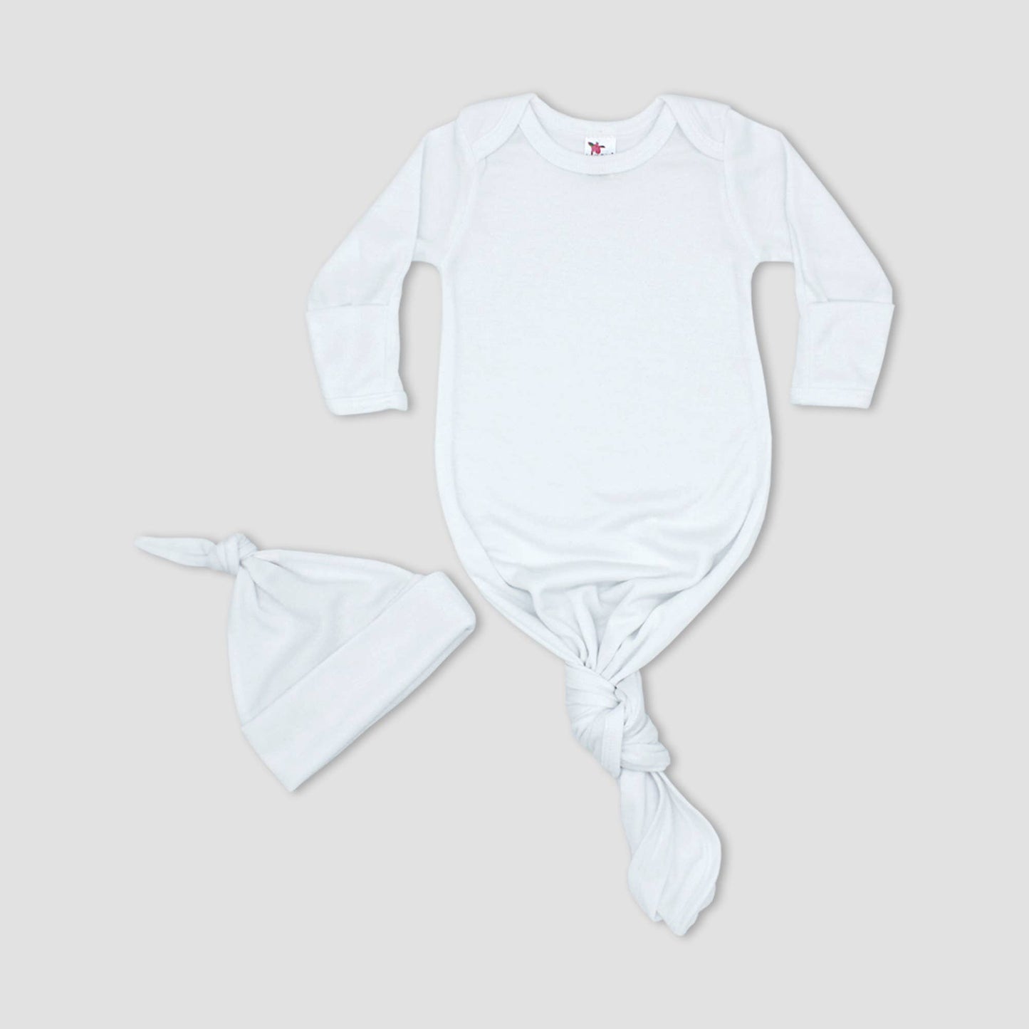 Knotted Baby Gown & Hat Set