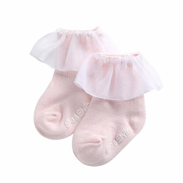 Vaenait Baby - Frill Ankle Socks - Yuna Pink: Pink / M (3 ~5T)