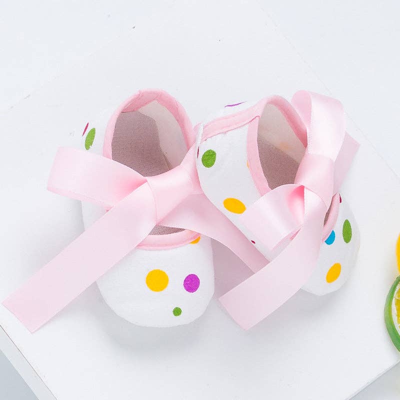 The Find Peaks - Girls' Cute Printed Cotton Baby Walker Shoes: Pink with Roses / 4-5(13)