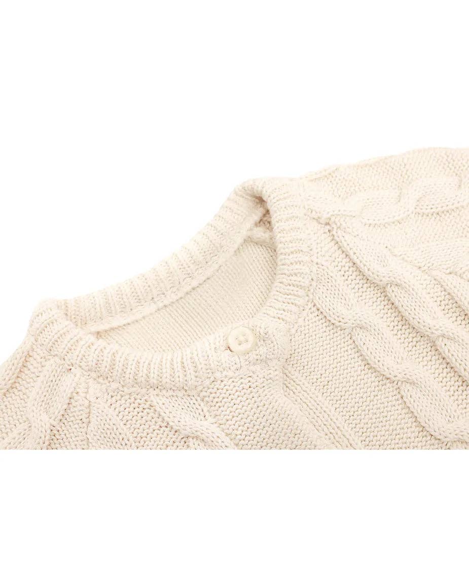 Lilax - Baby Girls' Cable Knit Long Sleeve Cotton Cardigan: Pink / 18-24M