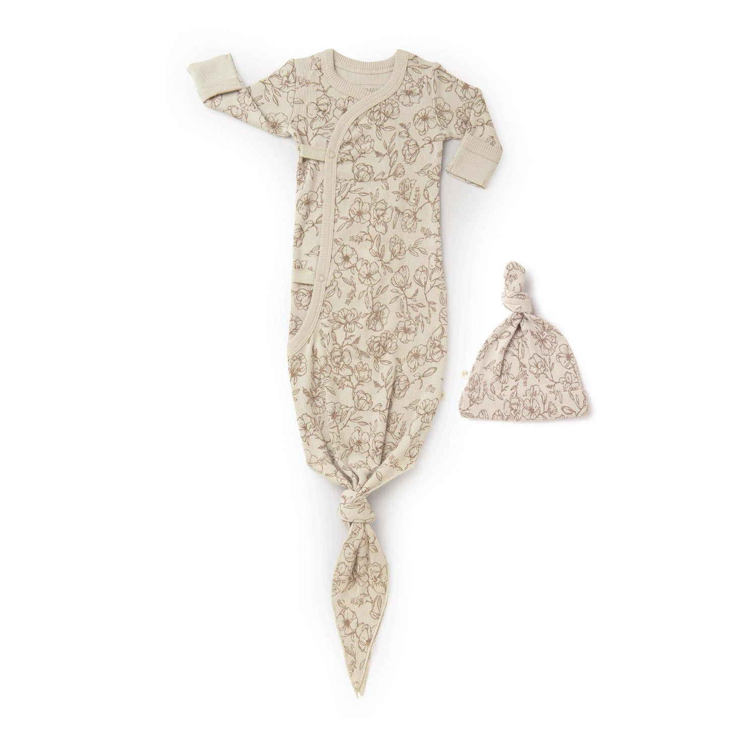Organic Kimono Knotted Sleep Gown - Vintage Bloom