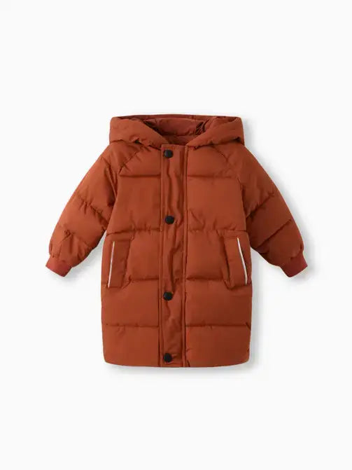 PatPat - Toddler/Kid Unisex Basic Solid Color Button Padded Coat: Green / 5-6T