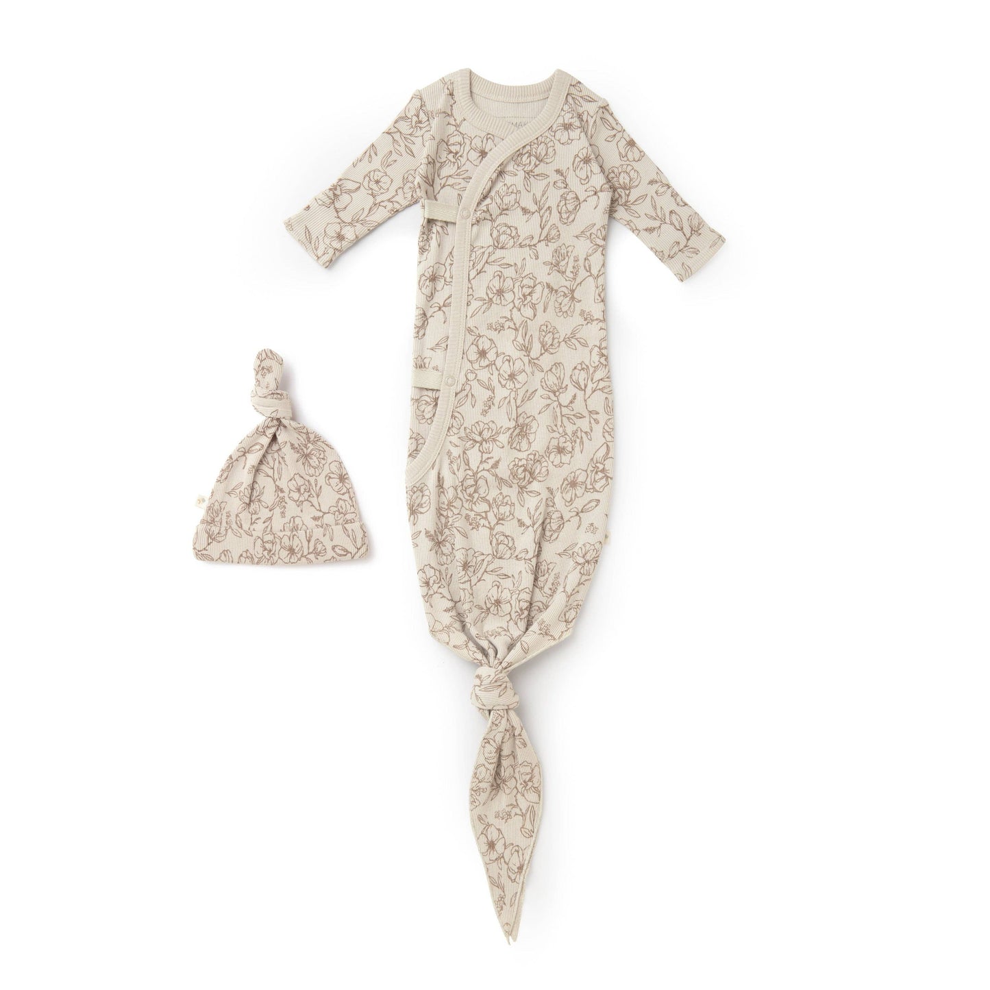Organic Kimono Knotted Sleep Gown - Vintage Bloom