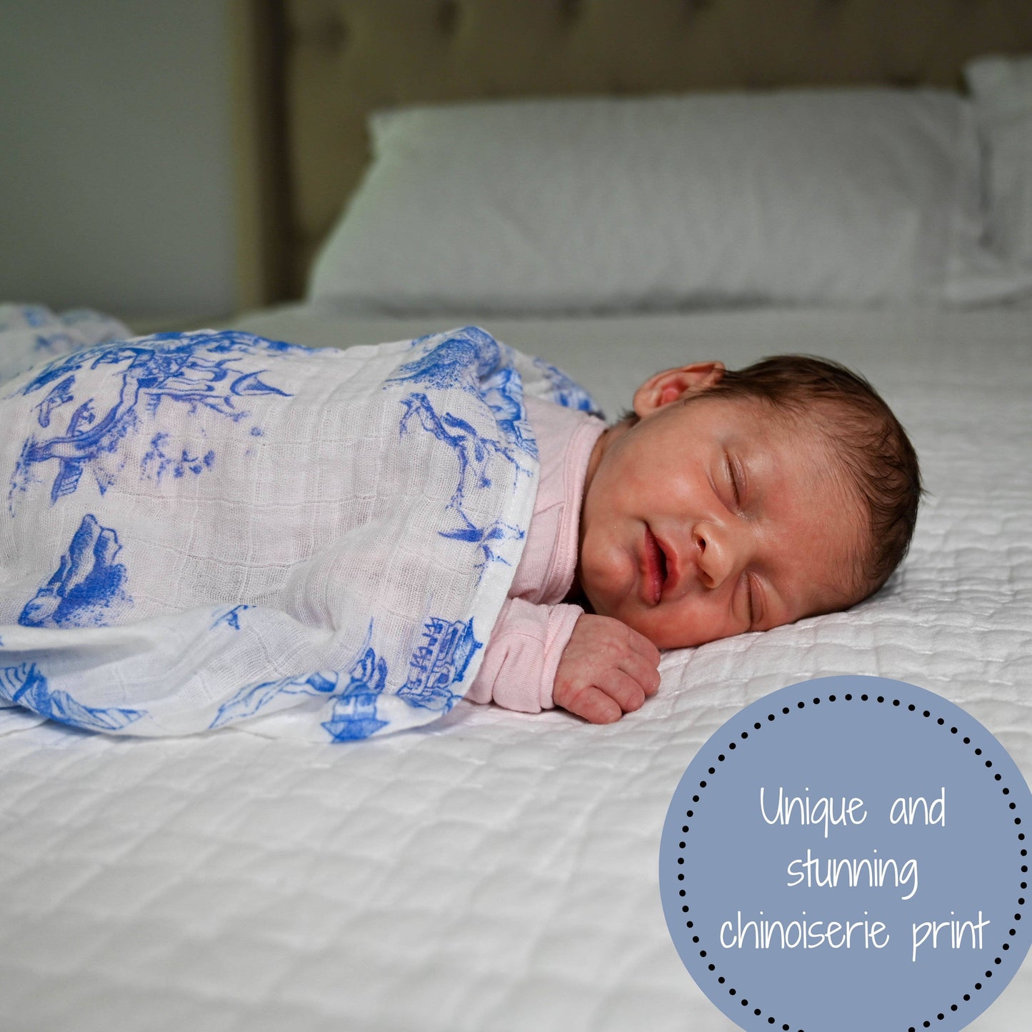 Toile Baby Swaddle Blanket