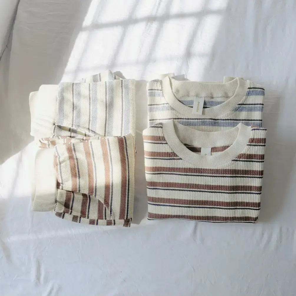 Striped Waffle Lounger Set