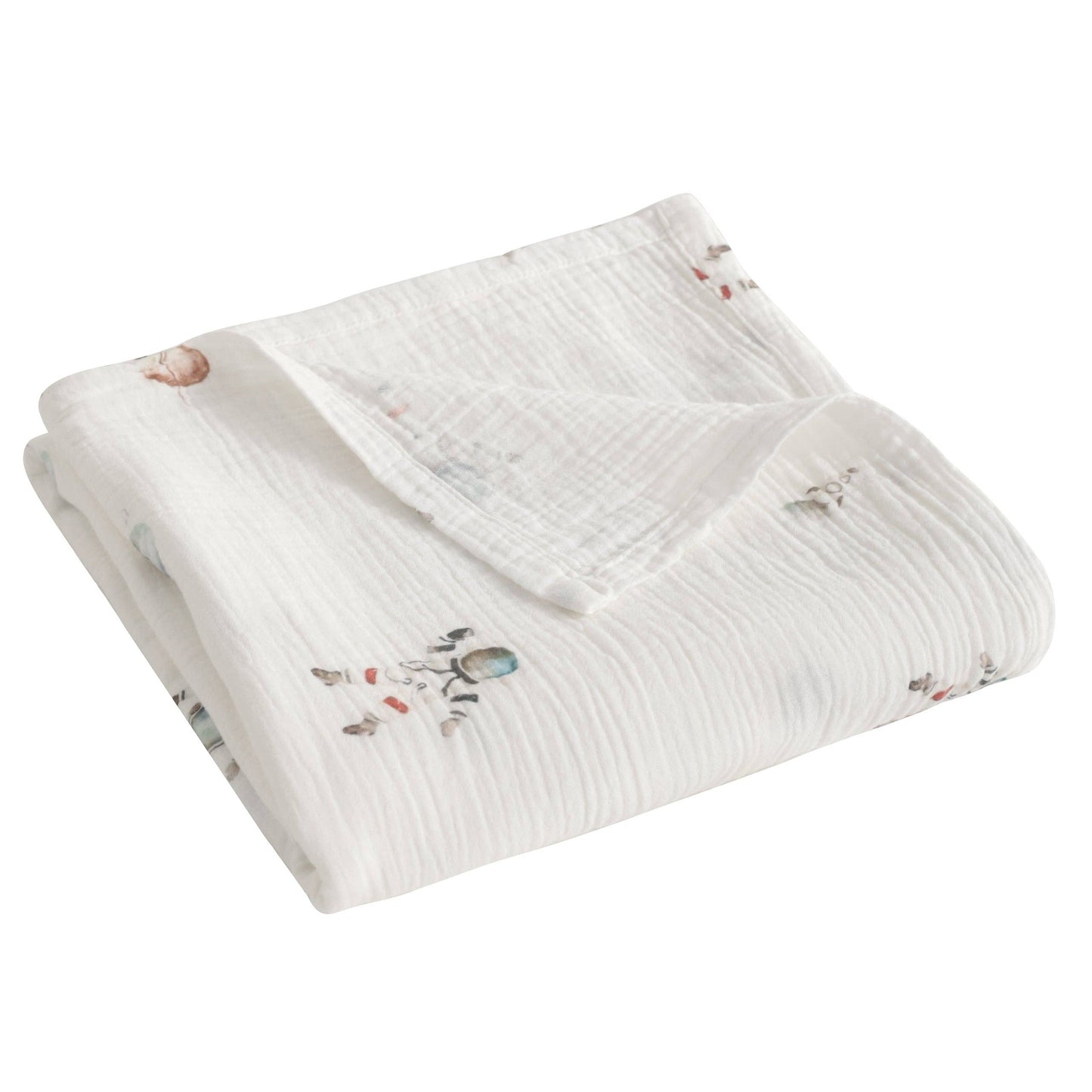 Bay & Loom - Muslin Cotton Baby Swaddle Blanket, Toddler Nursery Blanket: Vintage Floral / 30"x 40" / 2-Layer