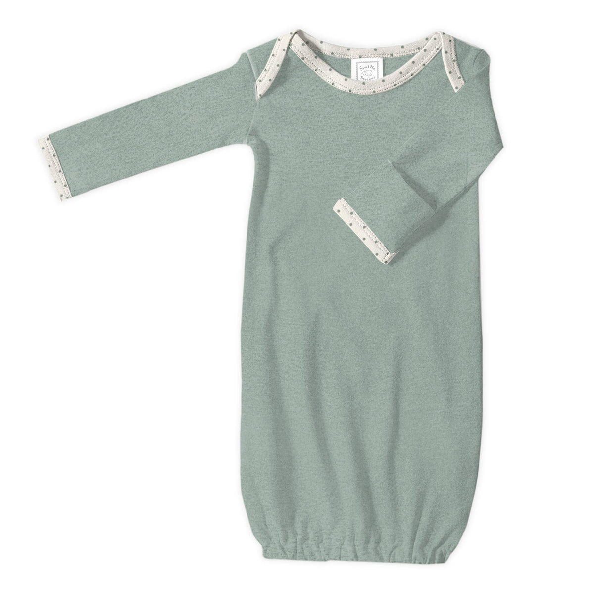 SwaddleDesigns - Pajama Gown, Heathered Jadeite, 0-3 Months: Small 0-3 Months