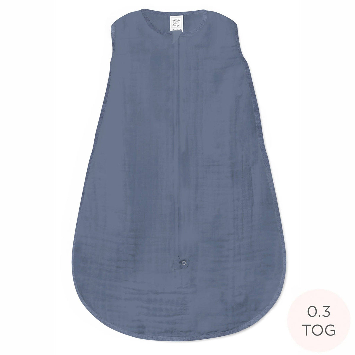 SwaddleDesigns - Muslin Non-Weighted zzZipMe Sack - Denim: 6-12 Months