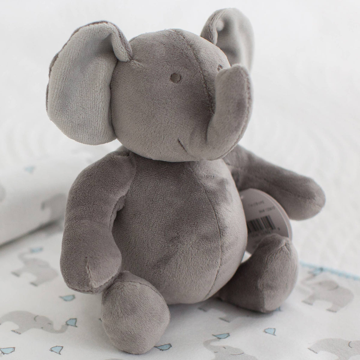 SwaddleDesigns - Baby Plush Toy, 7 Inch Sitting, Sterling Elephant