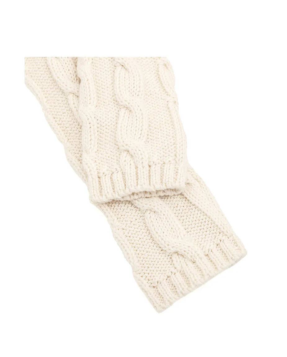 Lilax - Baby Girls' Cable Knit Long Sleeve Cotton Cardigan: White / 12-18M