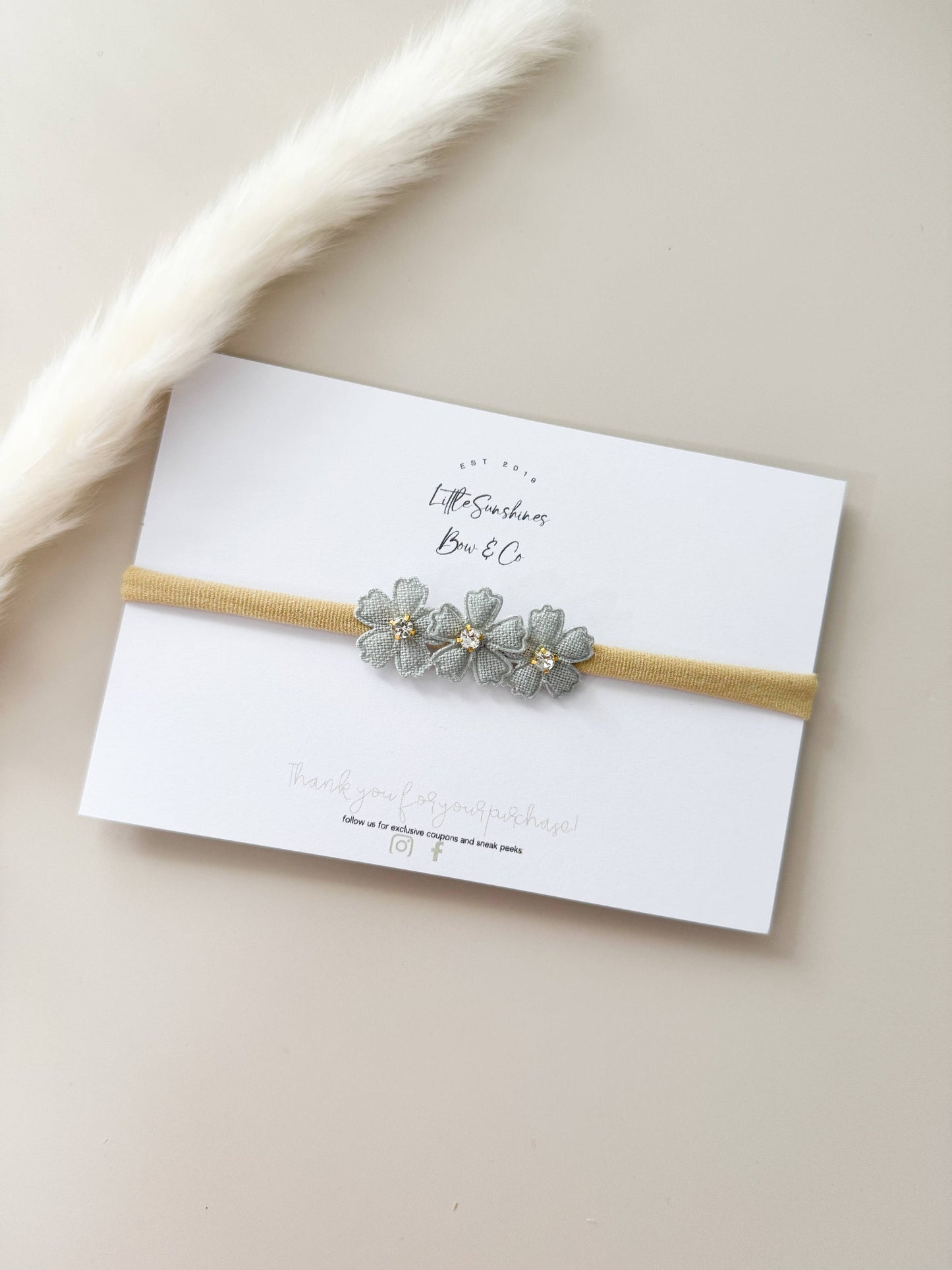 Little Sunshines Bow & Co - Floral Nylon Headbands: Mustard