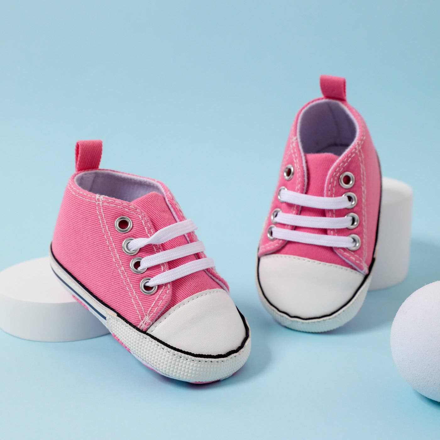 PatPat - Baby / Toddler Simple Solid Lace Up Prewalker Shoes: White / Toddler US 3.5