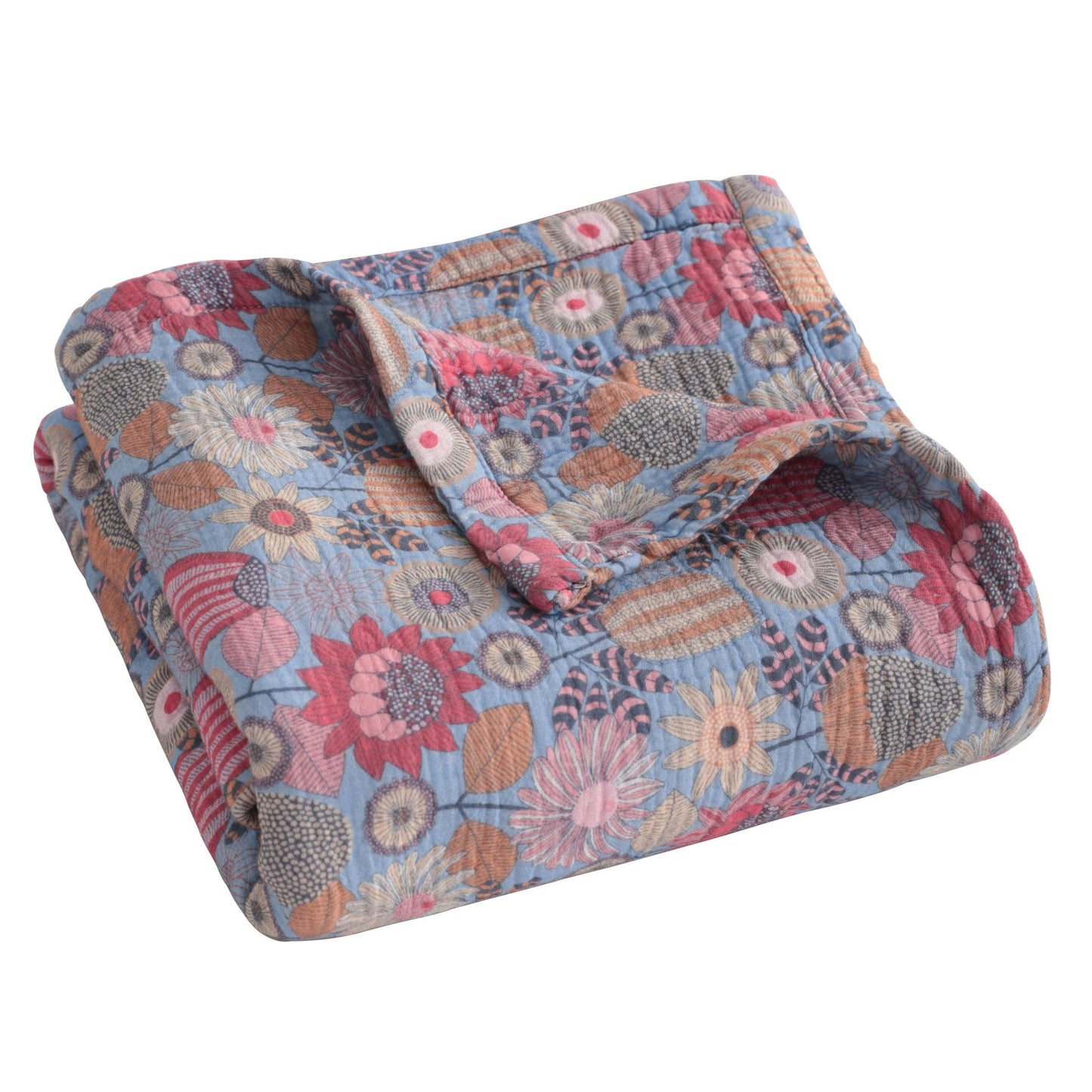Bay & Loom - Muslin Cotton Baby Swaddle Blanket, Toddler Nursery Blanket: Vintage Floral / 30"x 40" / 2-Layer