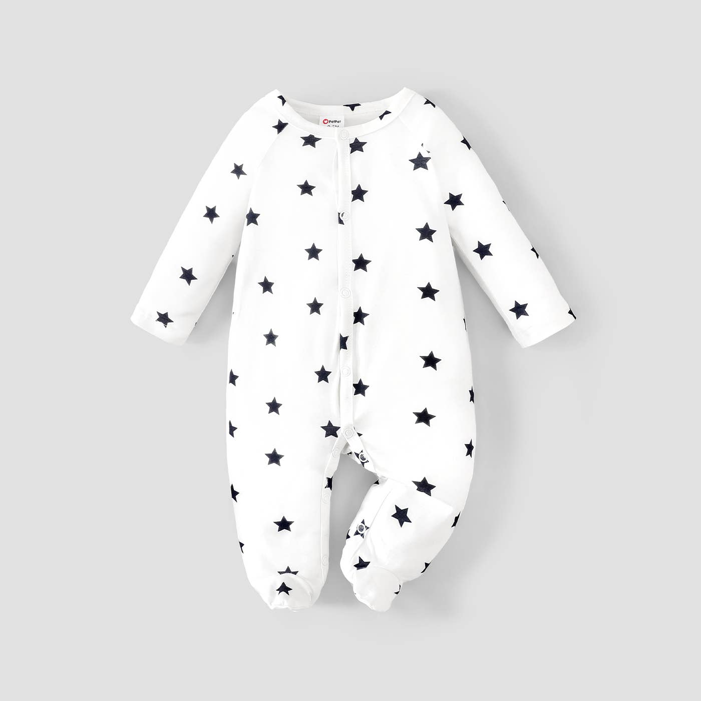 PatPat - Baby Boy Basic Geometric Printed Long Sleeve Pajama: Royal Blue / 0-3 Months