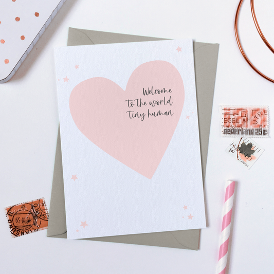 Tiny Human Pink Baby Card