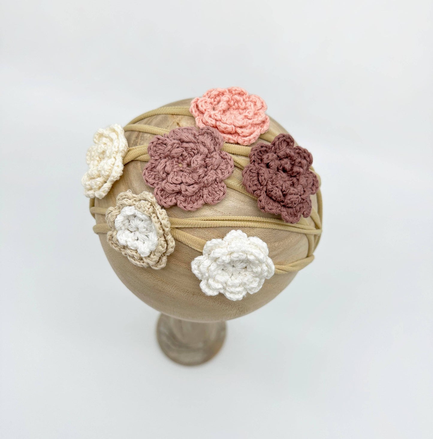 OLIVE & CRADLE - Crochet Flower Headband: Without Card / Cream / Single Flower