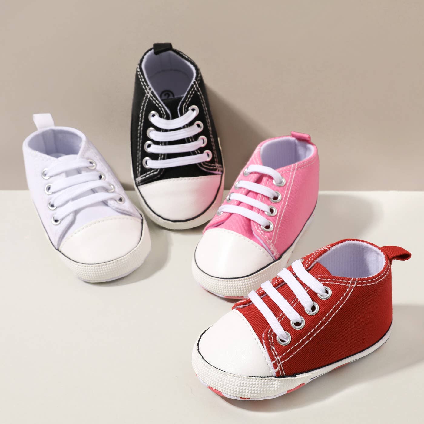 PatPat - Baby / Toddler Simple Solid Lace Up Prewalker Shoes: Red / Toddler US 3.5