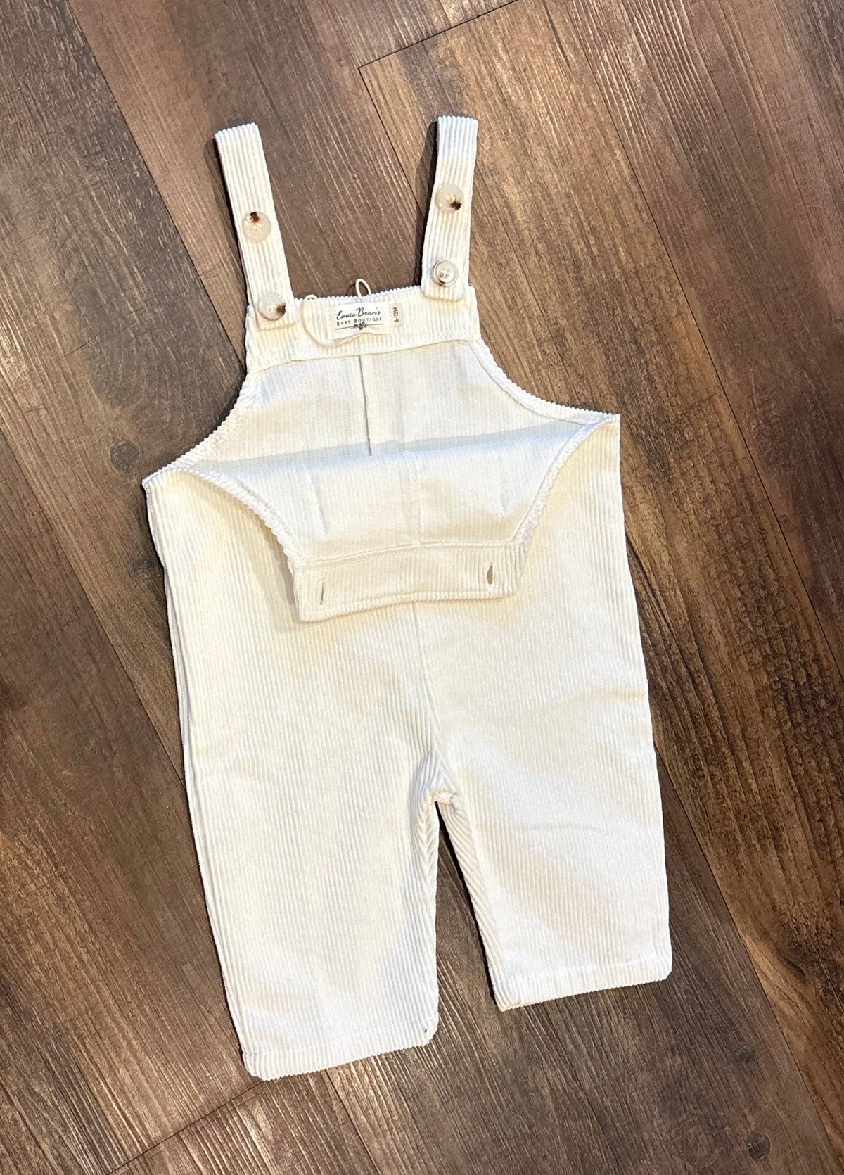 Evvie Bean's - Baby & Toddler Overalls | Breathable Corduroy: Ivory / 3T