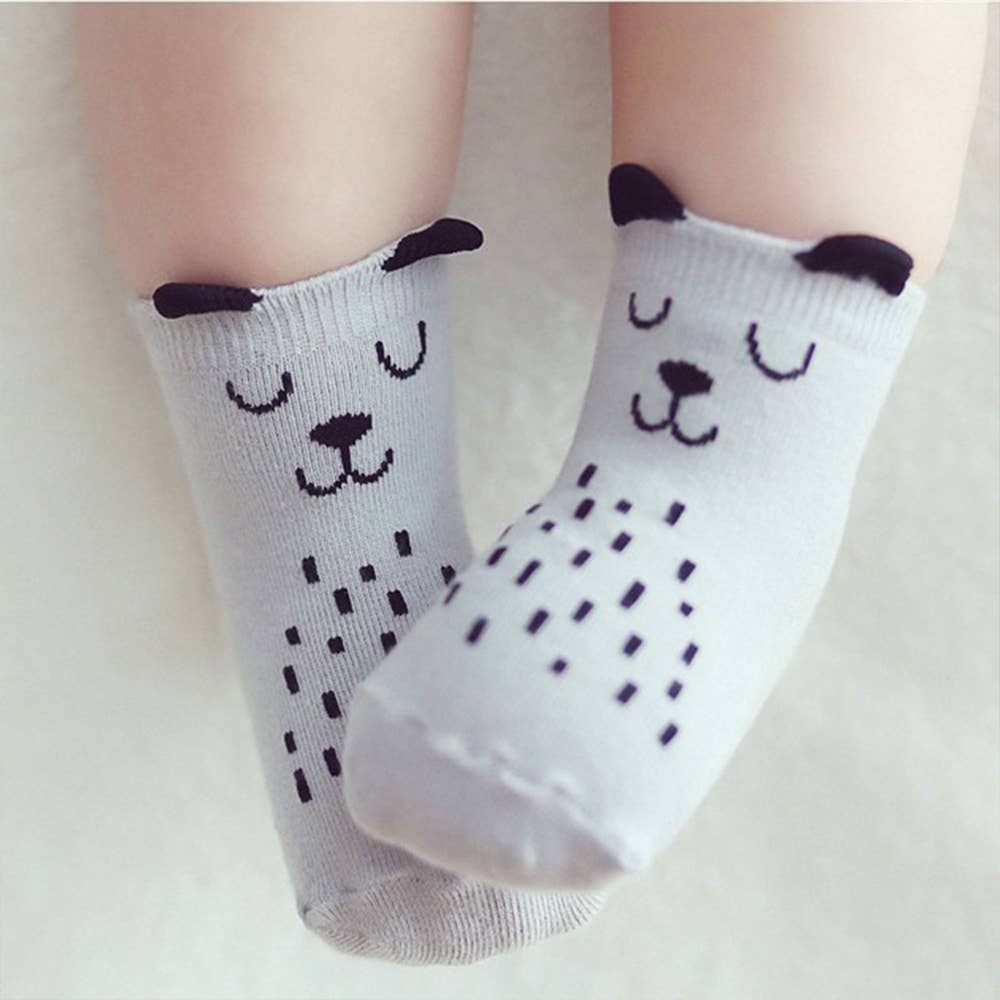 PatPat - Baby / Toddler Cartoon Floor Socks: Grey / 3-6 Months