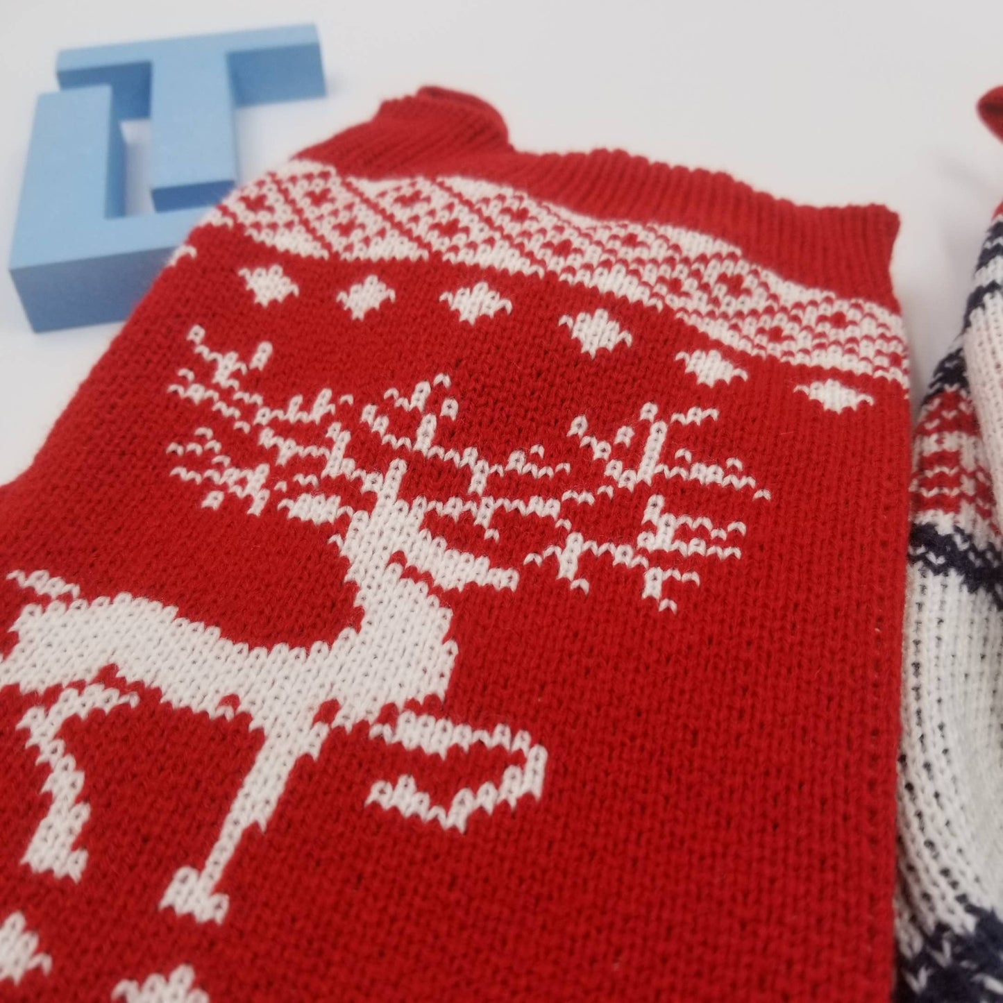 Reindeer Wool Knit Christmas Stocking