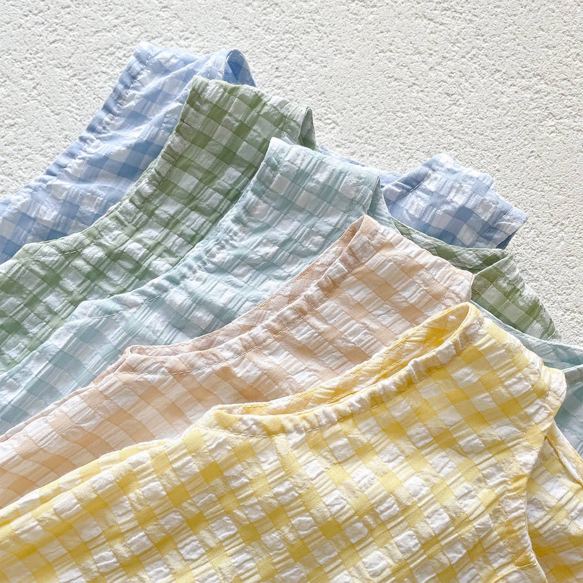 PatPat - Blue White Checkered Sleeveless Romper for Baby: Blue / 6-9M