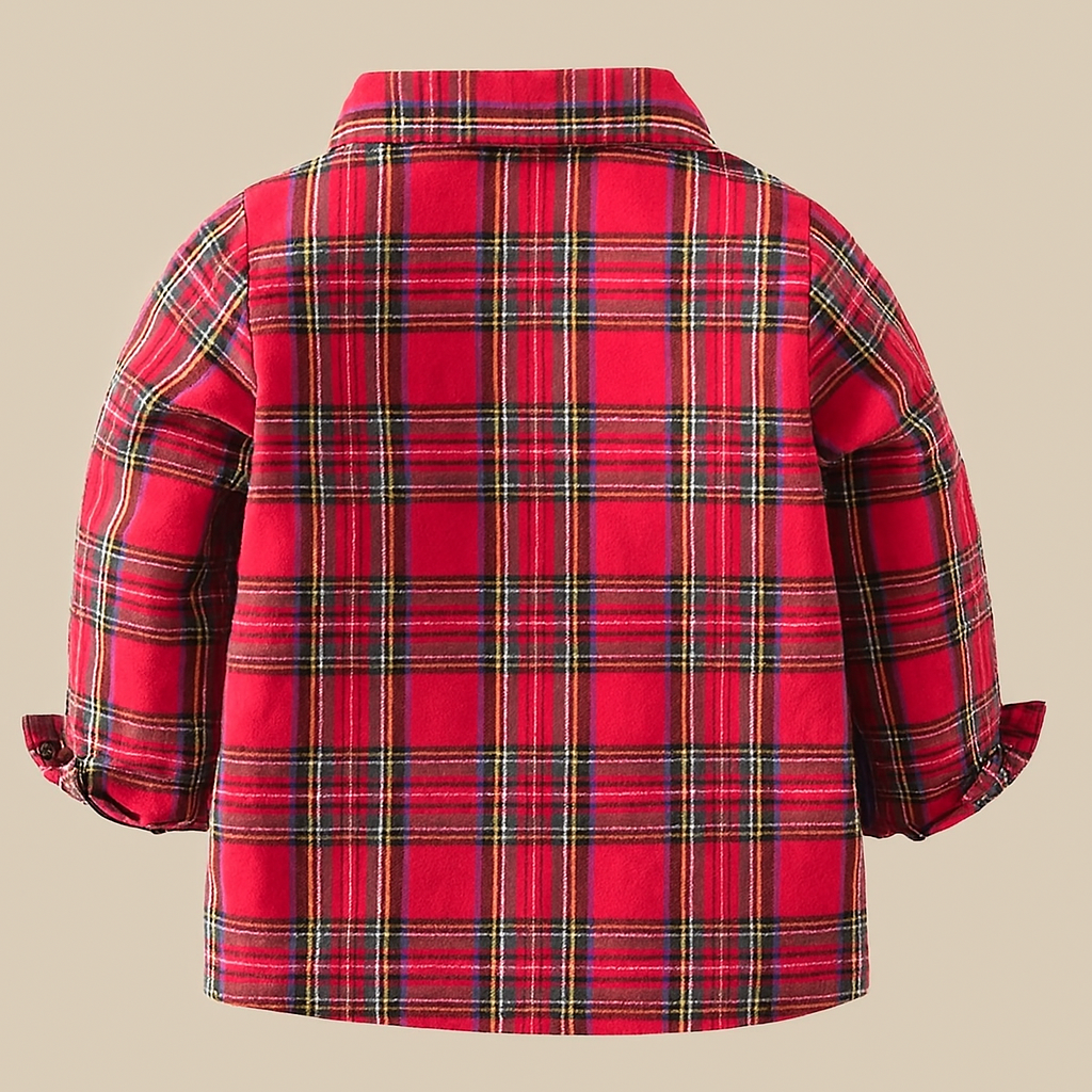 Fennco Styles - Red Plaid Cotton Button-Down Shirt – Baby & Toddler: 110/3-4T