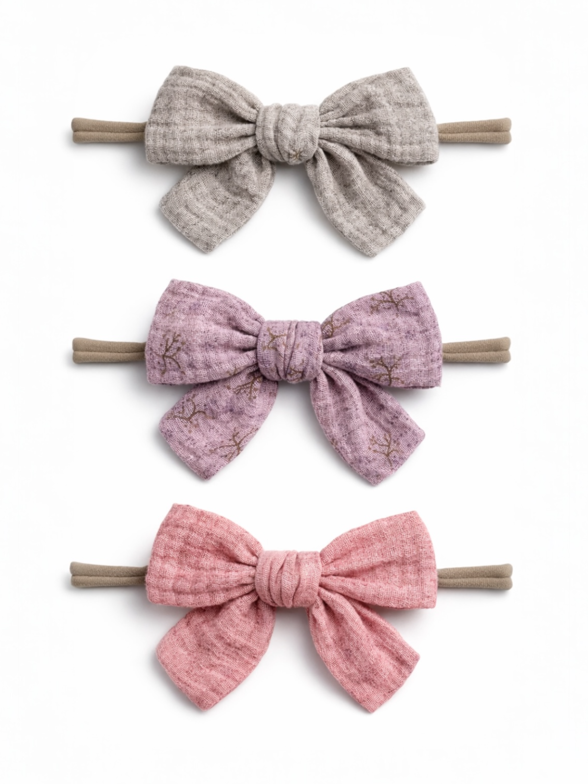SpearmintLOVE - 3-Pack Nylon Bows, Luna